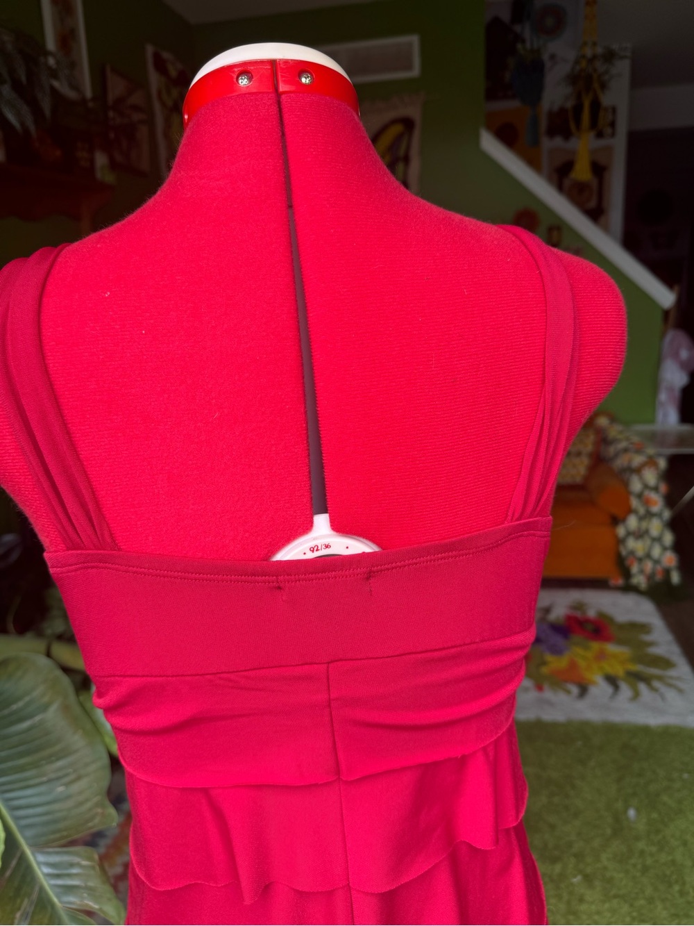 le chateau Red Tiered V-Neck Mini Dress - Picture 5 of 6